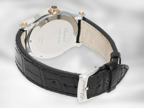 Armbanduhr: luxuriöse moderne Chopard "Happy Sport" aus der Reihe Happy Diamonds, 18K Rotgold/Stahl, mit Original-Rechnung von 2018 - photo 3