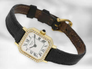 Armbanduhr: Chopard, vintage Schmuckuhr mit Diamantbesatz, 18K Gold