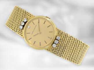 Armbanduhr: hochwertige, goldene vintage Armbanduhr der Marke "Girard-Perregaux", 18K Gold