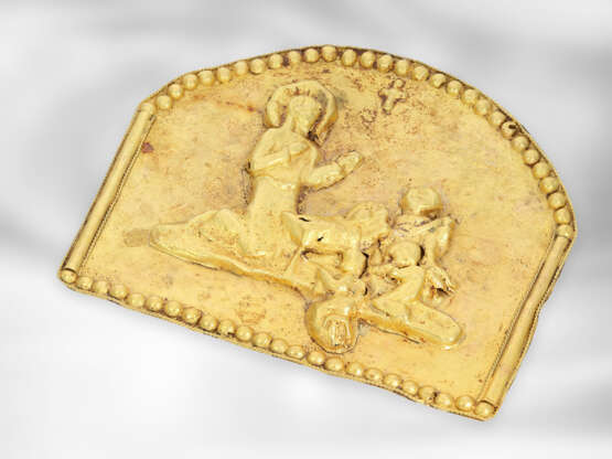Relief: frühes antikes Goldrelief, Darstellung der Geburt Christi, vermutlich ca.2000 Jahre alt - Foto 2