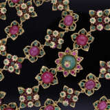 Kette/Collier: hochdekoratives, opulent mit Rubinen und Smaragden besetztes antikes Collier, insgesamt ca. 173,3ct, Indien, Margul, 19. Jahrhundert - Foto 2