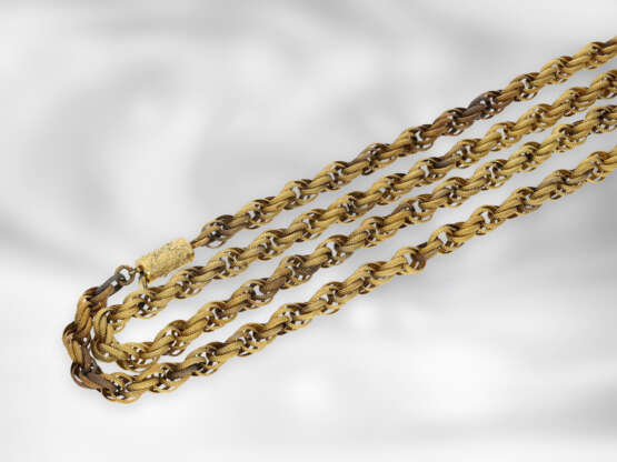 Kette/Collier: lange antike Kordelkette von schöner Qualität, 14K Gelbgold - фото 1