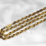 Kette/Collier: lange antike Kordelkette von schöner Qualität, 14K Gelbgold - Foto 1