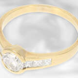 Ring: interessanter Gelbgoldring mit Brillant von ca. 1,09ct und Diamanten von insgesamt ca. 0,6ct, 14K Gold - Foto 3