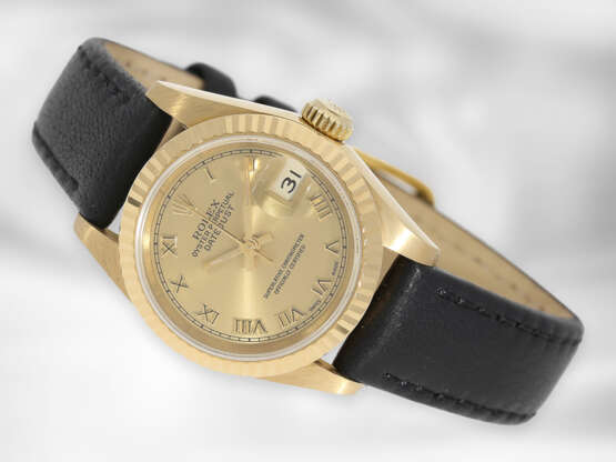 Armbanduhr: luxuriöse Rolex Lady Datejust, Ref. 69178, Chronometer, E-Serie, 18K Gold, Revision 2019 - Foto 1