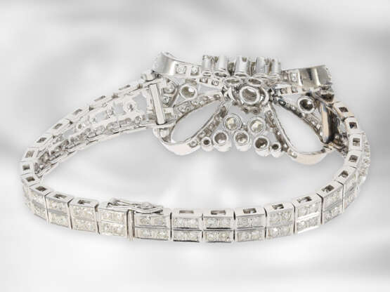 Armband: hochdekoratives vintange Armband mit Diamanten von insgesamt ca. 6,5ct, 18K Weißgold - Foto 2