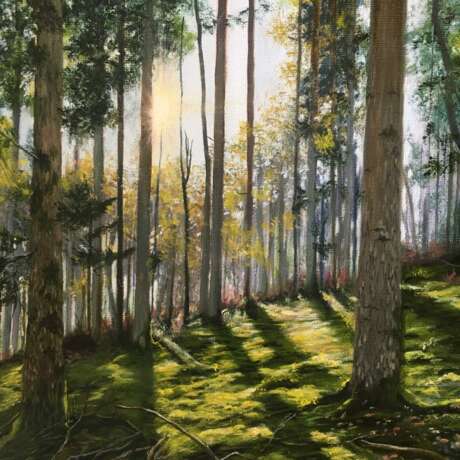 Peinture «Fenêtre sur la forêt», Toile sur le sous-châssis, Peinture à l'huile, Romantisme, Peinture de paysage, 2020 - photo 2