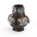 Alte Champlevé-Vase mit Zierstegen - photo 1