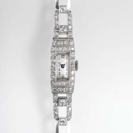 Art Déco Damen-Armbanduhr mit Diamant-Besatz - фото 1