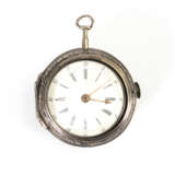 Silberne englische Taschenuhr mit Porzellan-Uhrenständer - фото 3