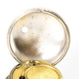Silberne englische Taschenuhr mit Porzellan-Uhrenständer - photo 7