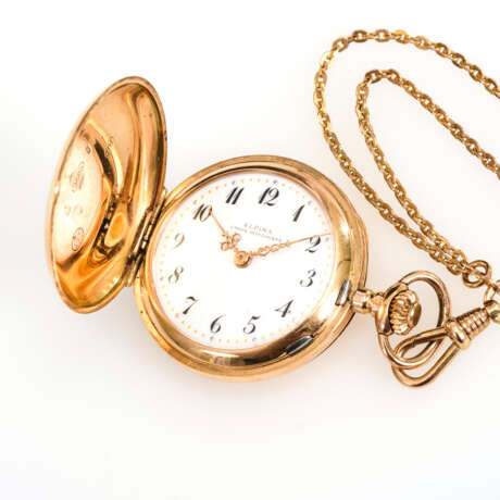 Goldene Damentaschenuhr an langer goldener Uhrenkette - photo 1