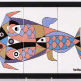 Polychromes Fliesenbild mit Fischen - Foto 1