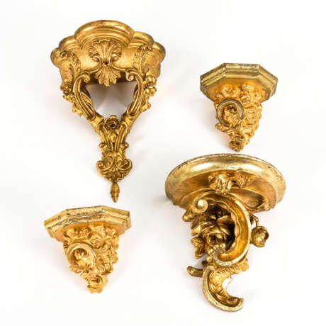 4 vergoldete Konsolen im Barock-Stil - Foto 1
