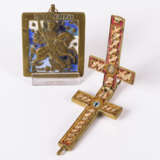 Reliquienkreuz und kleine Ikone aus Bronze - Foto 1