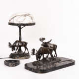Jagdliches Schreibtischset mit Elchfiguren - photo 1