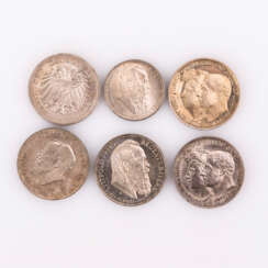 6 Münzen Deutsches Reich