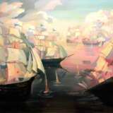 Бой на черном море Leinwand auf dem Hilfsrahmen Ölfarbe Impressionismus Historienmalerei 2003 - Foto 1