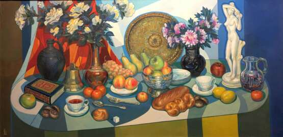 Ни хлебом единым... Холст на подрамнике Масляные краски Реализм Натюрморт 2002 г. - фото 1