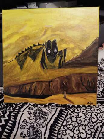 Painting “Face of the desert”, Linen, Acrylic paint, Fantasy, 2020 - photo 1