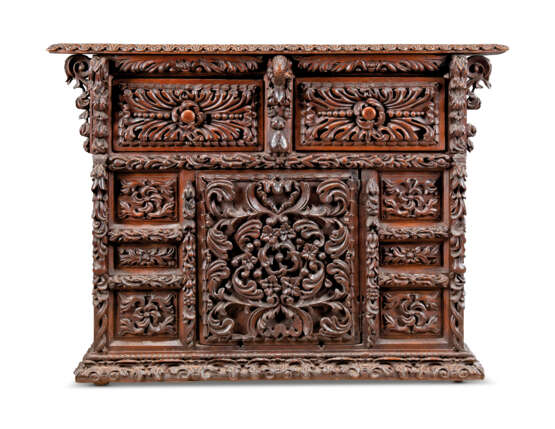 A SPANISH CARVED WALNUT CHEST - photo 1