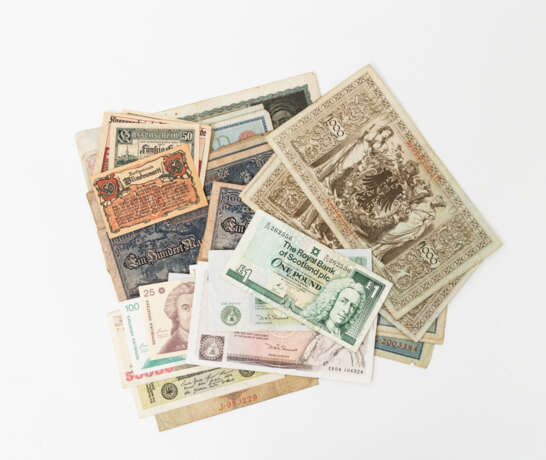 Kleines Bündel Banknoten 20. Jahrhundert - dabei zum Beispiel 1 x Dt. Kaiserreich - 5 Mark Berlin, 31.10.1904, Erhalt IV. - Foto 1
