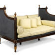 A LOUIS XVI-STYLE BROWN-PAINTED AND PARCEL-GILT DAYBED - Archives des enchères
