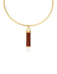 CARTIER GOLD AND WOOD 'TRINITY' PENDANT WITH CARTIER GOLD NECKLACE