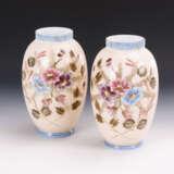 Paar Vasen mit Blumenmalerei - photo 1