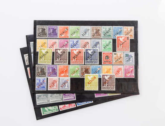 Berlin - 1948 bis ca. 1956, 3 Steckkarten mit nur Anfangsausgaben, - фото 1