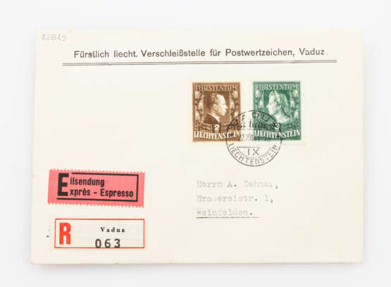 Liechtenstein - 1944, Fürstenpaar FDC, - Foto 1