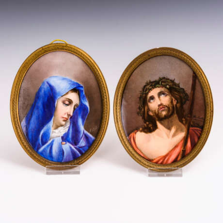 2 Porzellanplaketten: Mater Dolorosa und Ecce Homo - Foto 1