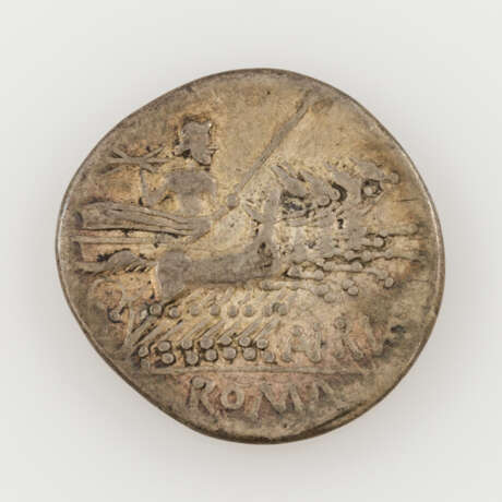 Röm. Republik /Silber - 1 Denar 144 v. Chr., T. Annius Rufus, Av; Romakopf mit Flügelhelm, Wertzeichen X, - photo 1