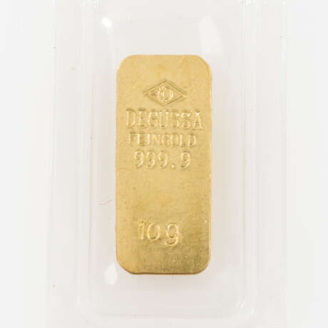 DEGUSSA Goldbarren 10 g, - фото 1