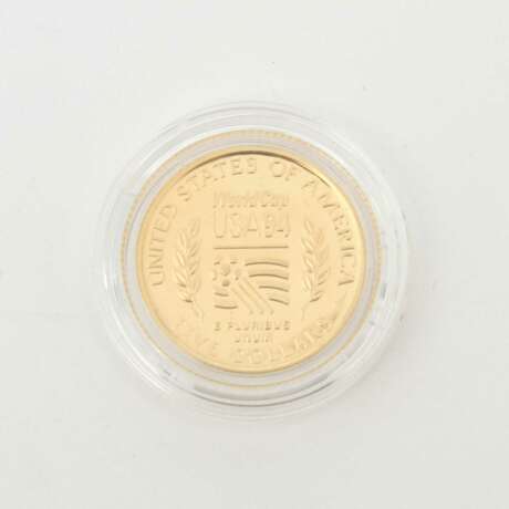 USA /Gold - 5 Dollars 1994 World Cup USA '94, - photo 2