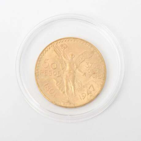 Mexiko /GOLD - 50 Pesos 1947, Centenario, ss., zum Teil Patina, minimale Randfehler, - photo 1