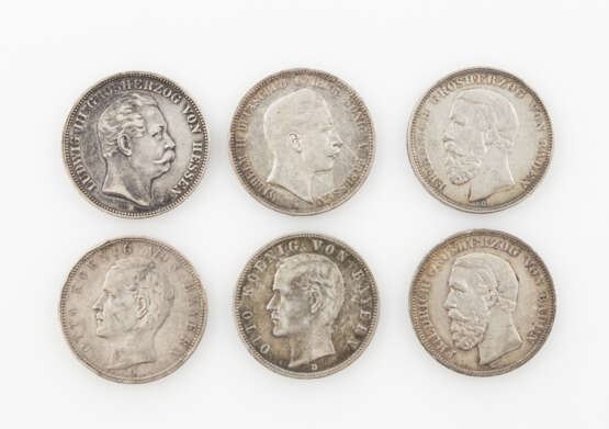Kaiserreich - Konvolut von 6 x 5 Mark, verschiedene Jahrgänge, - photo 1