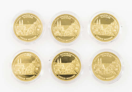 BRD /Gold - 6 x100 Euro 2008 Goslar zu jeweils 1 /2 Unze, - photo 2