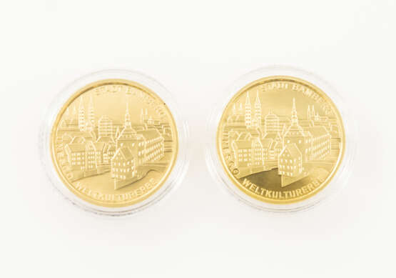 BRD /Gold - 2 x 100 Euro 2004 Bamberg zu jeweils 1 /2 Unze, - фото 1