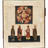Ikone 'Gottesmutter vom unverbrennbaren Dornbusch mit 4 Heiligen' - Foto 2