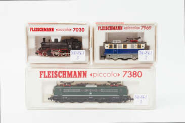 FLEISCHMANN PICCOLO drei Loks 7030 / 7380 / 7969, Spur N,