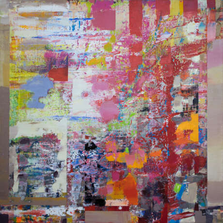 Gemälde „Teilchen XX“, Leinwand, Acrylfarbe, Abstractionismus, Landschaftsmalerei, 2020 - Foto 2