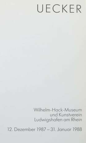 Signierter Ausstellungskatalog Günther Uecker UECKER - Wilhelm-Hack-Museum und Kunstverein Ludwigshafen am Rhein - фото 3
