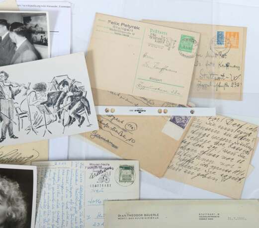 Künstlerkorrespondenzen Hand-/maschinengeschriebene Karten und Briefe unter anderem von Felix Petyrek - photo 3