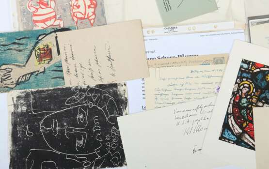 Künstlerkorrespondenzen Hand-/maschinengeschriebene Karten und Briefe unter anderem von Strich-Chapell - Foto 5