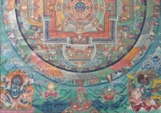 Mandala-Thangka wohl Nordindien/Tibet - Foto 5