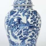 Deckelvase mit Blaumalerei China - Foto 2