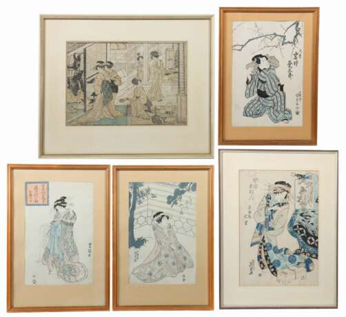Japanische Farbholzschneider Konvolut verschiedener Farbholzschneider des 18. und 19. Jahrhundert - photo 1