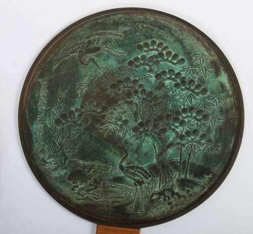 Bronze-Spiegel mit Lackkasten Japan - Foto 3