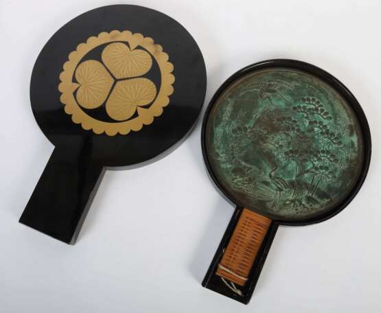 Bronze-Spiegel mit Lackkasten Japan - Foto 4